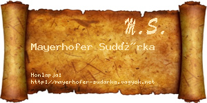 Mayerhofer Sudárka névjegykártya
